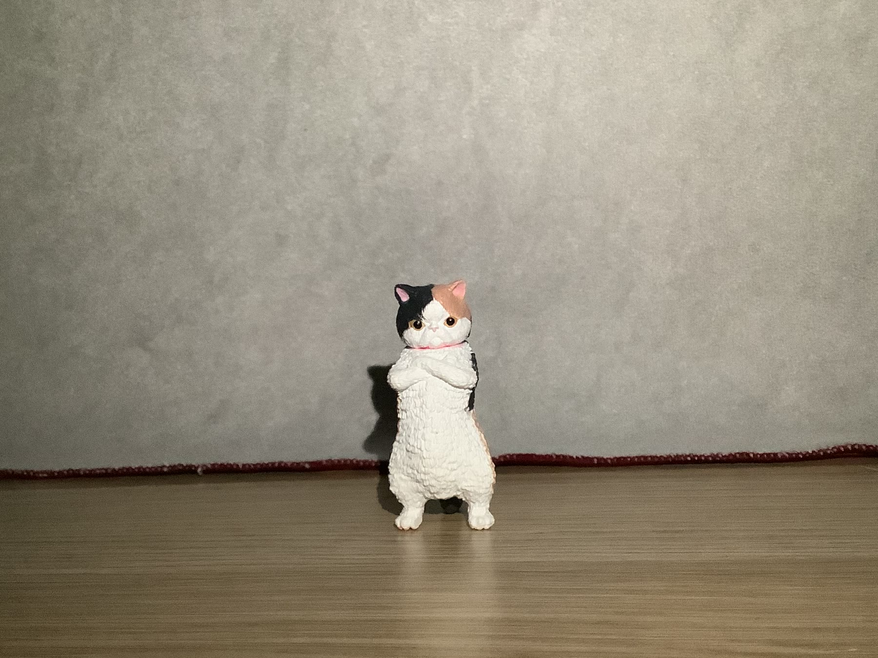 Small cat figure lit from the front